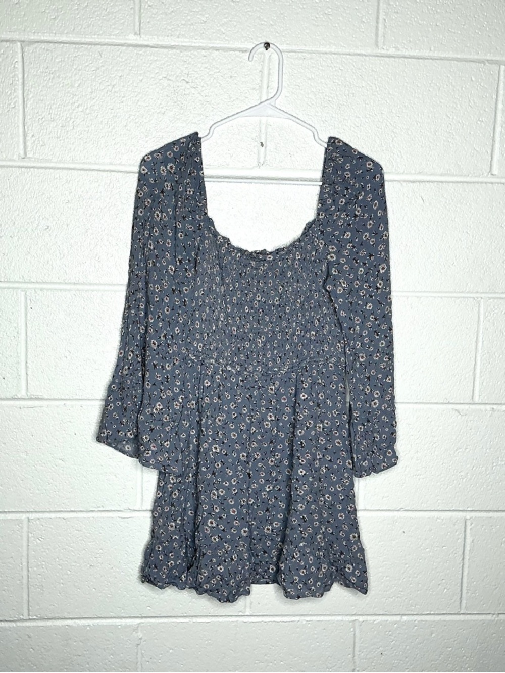 < Promesa Blue Floral Ditsy Smocked Mini Dress > - Picture 2 of 5
